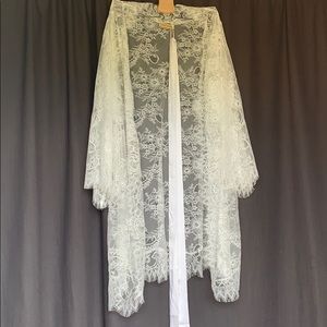 Lace bridal robe
